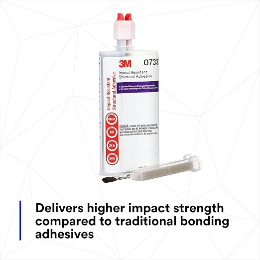 3M Impact Resistant Structural Adhesive, 07333, Two-Part Epoxy, True Automotive OEM Recommended, 200 mL/6.75 fl oz Cartridge, Purple