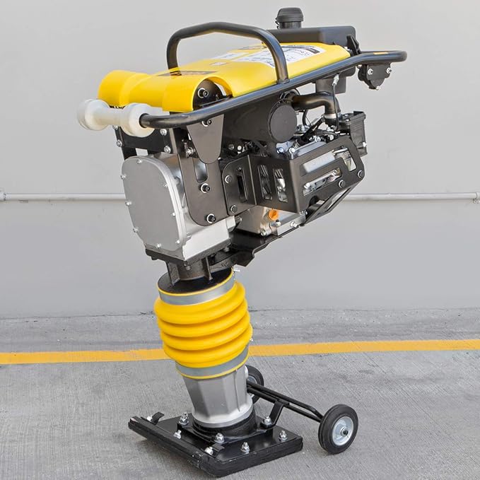 Heavy Duty Stark USA 6.5HP 213lbs Walk-Behind Jumping Jack Gas-Powered Concrete Construction Compactor DIY Jack Tamper Punch 13" x 11.4" Plate