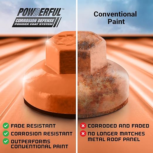 Fasteners Plus ST Fastening Maxx SteelBinder Metal to Metal #14 X 7/8" Blue Stitch Screws with EPDM Rubber Washer, 250-Count - Designed for Roofing and Siding Panels
