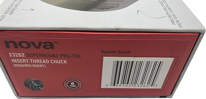 Nova 23262 Premier Pro-Tek Supernova 2 Wood Lathe Chuck Kit with Pro-Tek 2" Jaw Set, Woodworm Screw, & accessories, bundled with Nova ILNS 1-1/4" x 8tpi Insert