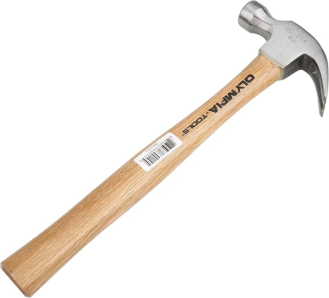 Olympia Tools Claw Hammer, 60-014, 8 Ounce,Silver