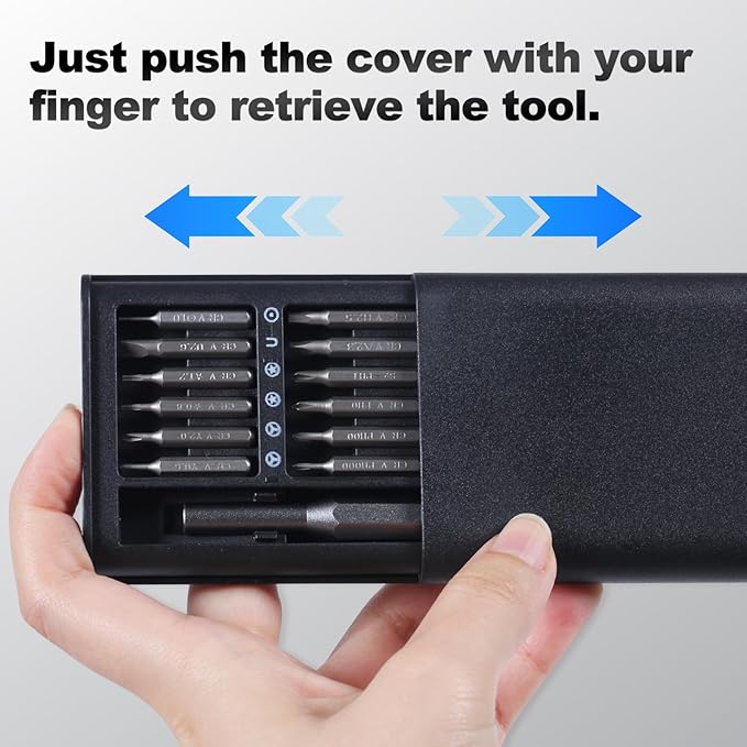 25-in-1 Professional Mini Repair Tool Kit, Small Precision Screwdriver Set, Mini Precision Screwdriver Set Small Bit Tool for Phone, Computer, Watch, Laptop, Macbook, Ring Doorbell, Eyeglass