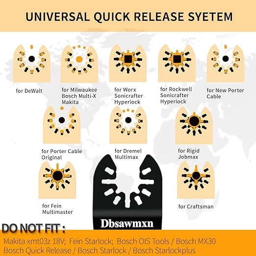 35PCS Multitool Blades Metal Cuts, Quick Release Oscillating Tool Blades for Metal Wood Nails Drywall Cutting, DIY and Pro Saw Blades Set Compatible with Dewalt Milwaukee Ryobi Dremel