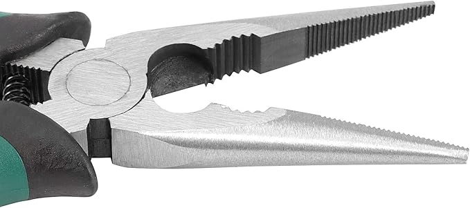 ZOENHOU 12 PCS 6 Inch Spring Loaded Needle Nose Pliers with Side Cutter, Professional Precision Long Nose Pliers with Side Cutting for Cables Clamping Pinching