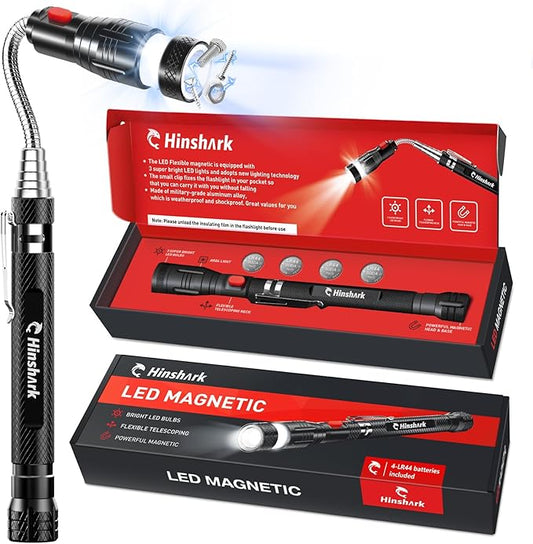 Hinshark Gifts for Men Extendable Telescoping Magnetic Pickup Tools, Valentines Day Gifts for Him, Anniversary Birthday Gift for Men Dad Husband Him, Mens Valentines Gift for Cool Gadgets Tools