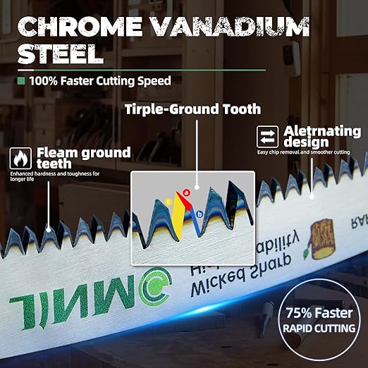 12-Inch Arc Curved Reciprocating Saw Blades for Tree Trimming & Wood Pruning – 6 TPI, 8 Pieces, Ideal for Wet & Dry Wood Cutting, Sawzall Blades for Trees