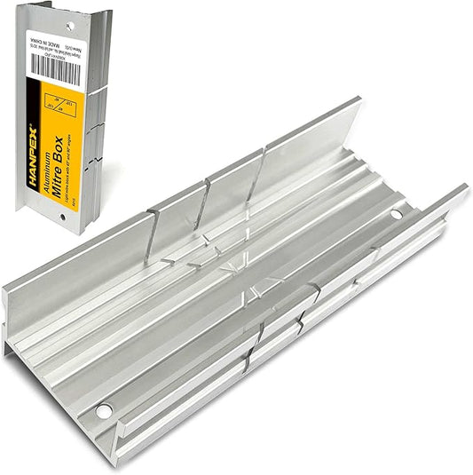 Metal Small Aluminum Miter Box 5.3 Inch Small Tiny Mitre Box for Manual Saw for Hand Saw 3 Cutting Angles - Ideal For Cutting Wood and Soft Metal