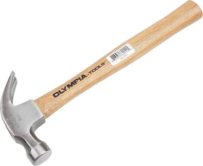 Olympia Tools Claw Hammer, 60-014, 8 Ounce,Silver