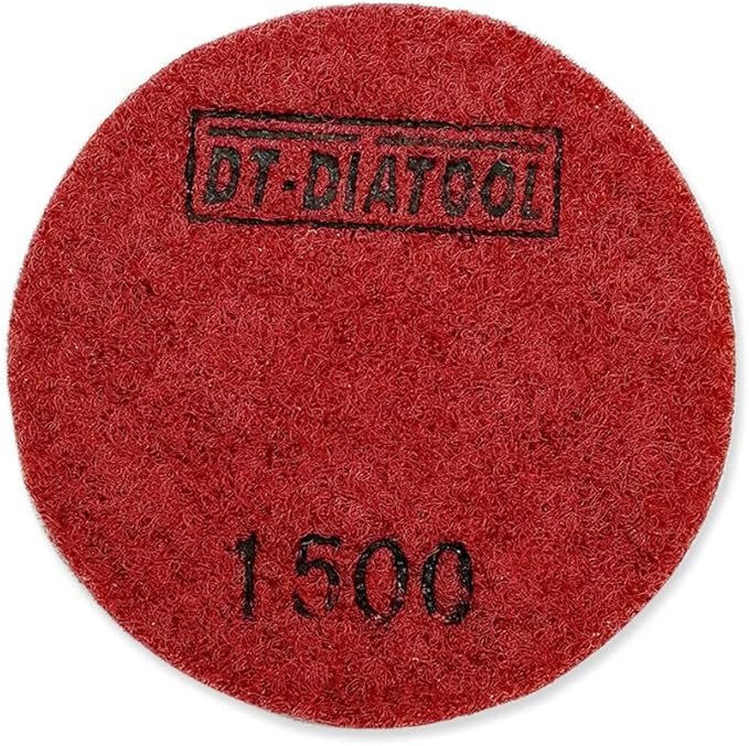 DT-DIATOOL Concrete Polishing Pads 3 inch/80mm for Concrete, Cement and Terrazzo Floors Processing, Repairing and Renovating, Dry or Wet Use Diamond Grinding Pads Grit 1500 3pcs