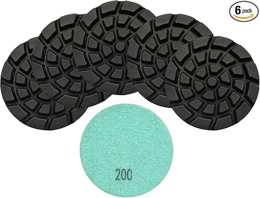 Diamond Concrete Polishing Pads - BRSCHNITT 6pcs 4 inch Grit#200 Resin Bond Renew Pads Beton Floor Renew Reparing Disk