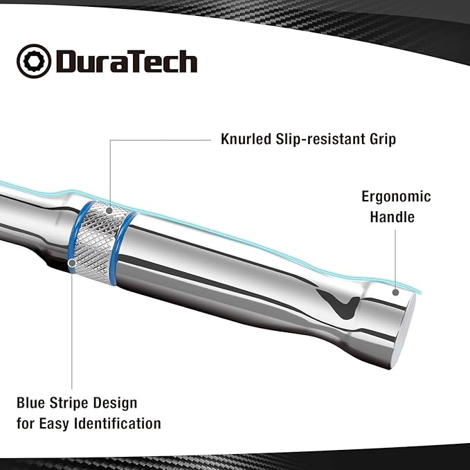 DURATECH 3-Piece Drive Ratchet, 1/4", 3/8", 1/2" 90-Tooth Quick-Release Ratchet Wrench, Reversible, Cr-V Made, Full Polished - with EVA Organizer, Gifts for Men Gifts for Women Gifts for Dad