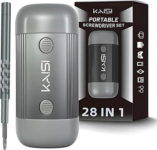 Kaisi Precision Torx Screwdriver Set 28 in 1,Mini Flathead and Phillips Torx T1-T20 Star Pentalobe CRV Small Screwdriver Set for Computer, Watches, Electronics, Eyeglasses Tools Repair Kit