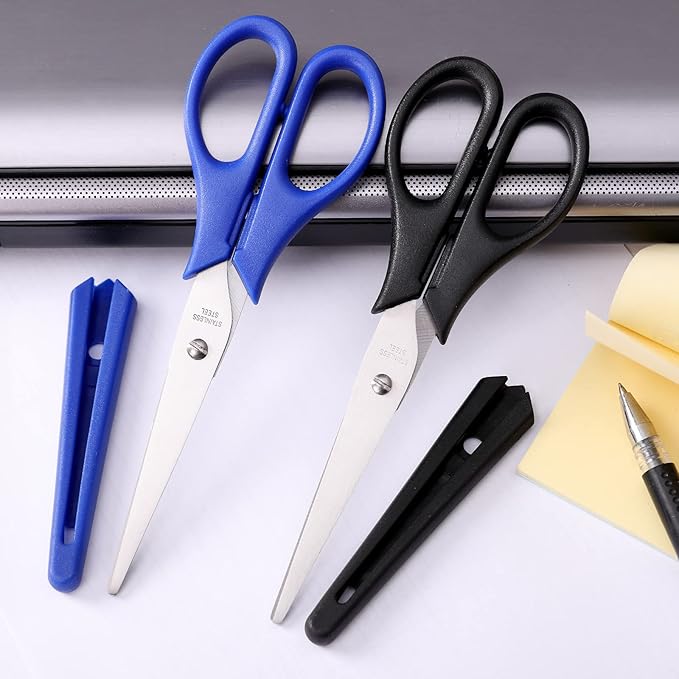 6.5in Multipurpose Scissors, Stainless Steel Sharp Shears for Office Home School Students Household General Use Craft Supplies - 2 Pack