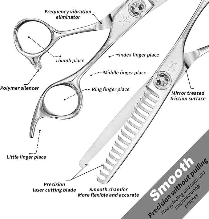 High-end Professional Hair Cut Thinning Scissors Hair Cutting Teeth Shears Barber Hairdressing Texturizing Scissor Extremely Very Sharp 6 Inch Stainless Steel Alloy For Men Women Salon& Home