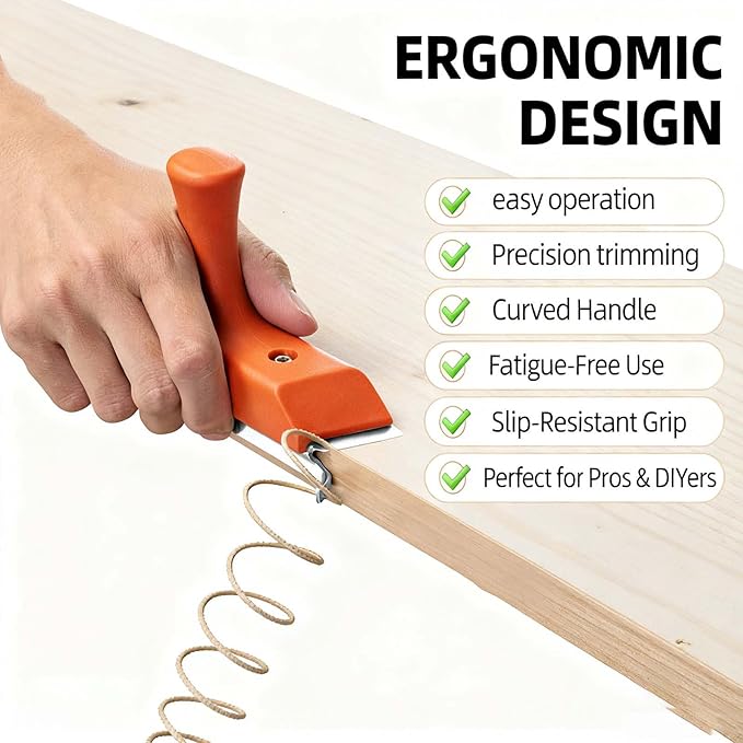 Edge Banding Trimmer 3-in-1 with Stainless Blades & Ergonomic Grip | for Deburring, Planing, Correcting Wood, Veneer, PVC | Use on Straight, Curved, Chamfered Edges | Gift for Woodworkers, DIYers, Dad