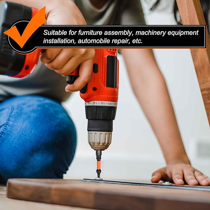 HARFINGTON 5pcs Square Head Screwdriver Bits 1/4" Hex Shank SQ3 Magnetic Head 2" Length S2 Steel Screw Driver Drill Bit for Repair Work Electric Screw Driver
