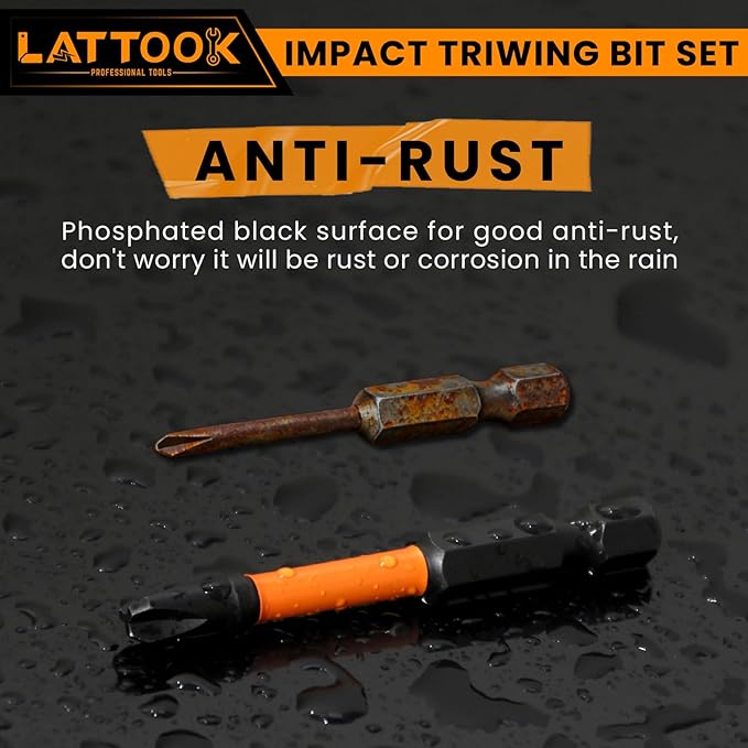 Impact TriWing Bit Set, LATTOOK 21-Pieces Triwing Screwdriver Bits Set 3 Point Y-Shaped Y Tip Screwdriver Bit, Magnetic S2 Steel, Y000, Y00, Y0, Y1, Y2, Y2.5, Y3, Y4, Y5, Y6