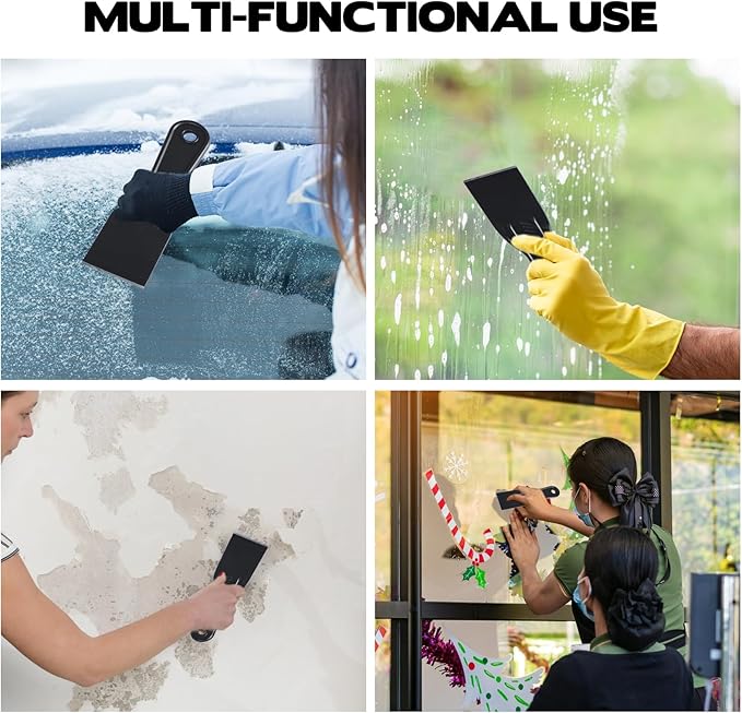 40 Pcs Plastic Putty Knife 2" Black Flexible Putty Knife Scraper Plastic Flexible Paint Scraper Tool for Spackling Repairing Walls Pasting Plaster Removing Wallpaper Applying Mud