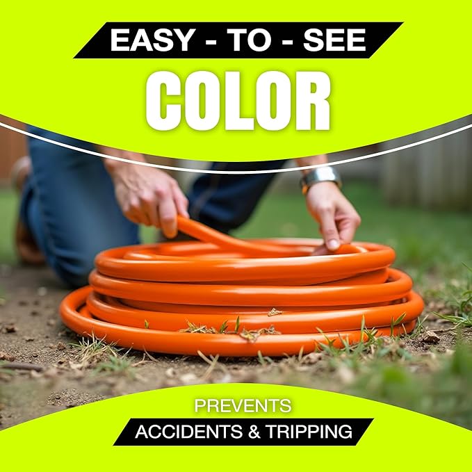 200ft Outdoor/Indoor Extension Cord 10/3 Gauge Ultra Heavy Duty 3 Prong SJTW, Waterproof, Flexible Cold-Resistant Long Power Cord,10A 125V 1250W, Orange by LifeSupplyUSA
