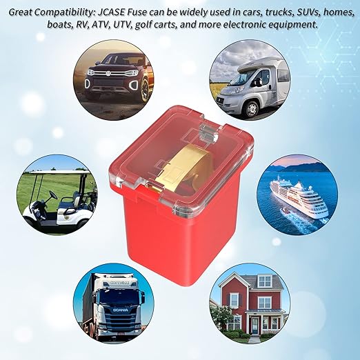 Joinfworld 36Pcs Jcase Fuse Assortment Kit Automotive Low Profile Box Shaped Micro Cartridge Fuses(20A, 30A, 40A, 50A, 60A, 80A) for Ford Chevy/GM Nissan and Toyota Pickup Trucks Cars SUVs