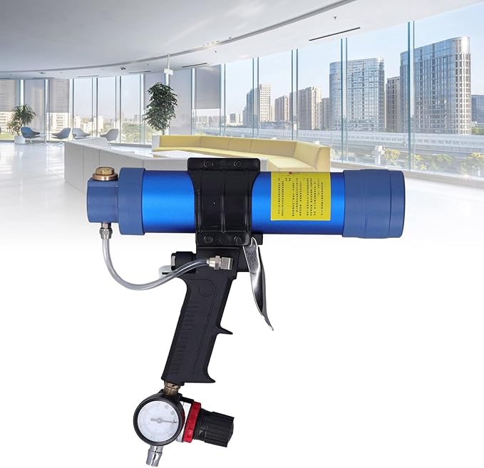 310ML 1/4in Caulk Gun, Cartridge Hand Air Caulking Gun Glass Glue Sealant Gun Cartridge Air Gun Pneumatic Caulking Gun Cartridge Extended Nozzle