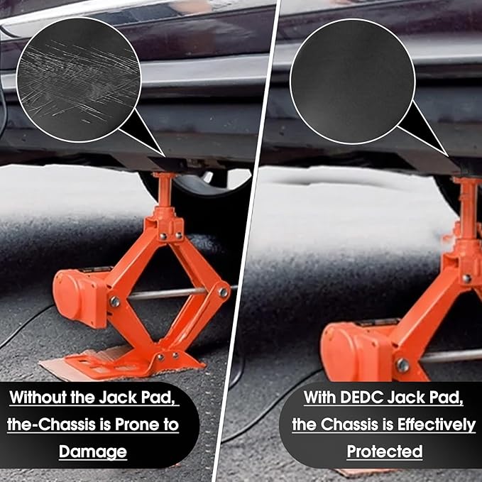 DEDC Universal Aluminum Grooved Magnetic Jack Pad Black 1 Pc, Jacking Puck Pinch Weld Frame Rail Adapter, Jack Accessories for Mechanics