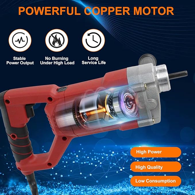 Electric Concrete Vibrator 1800W 110V, Handheld Concrete Vibrator, 5500RPM, Electric Concrete Vibrating Tool With 6.6ft Shaft Rod, Portable Pencil Cement Vibrator Remove Air Bubble and Mix Concrete