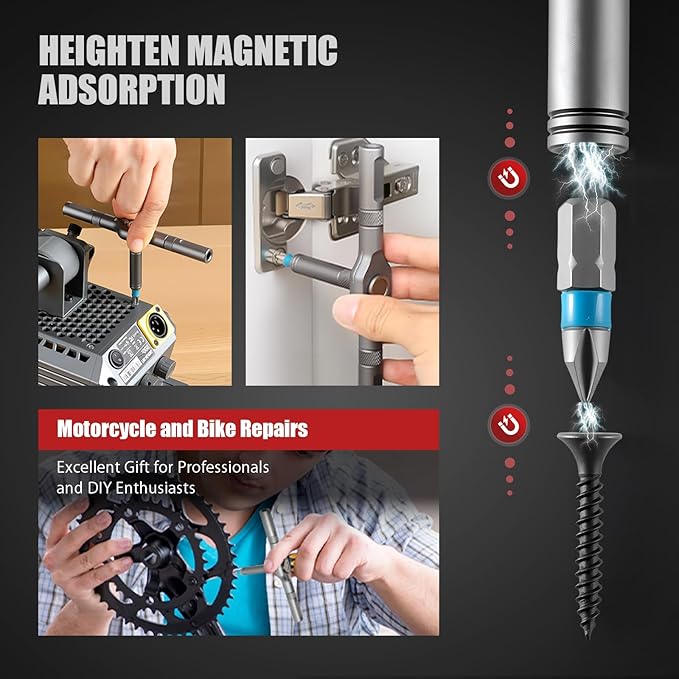 Diy Screwdriver 24 In 1, Upgrade 24 In 1 Multi Bit Magnetic Screwdriver Set, Magnetic Screw Driver Set, Multi-purpose Ratchet Wrench Screwdriver S2 Magnetic Bits, Detachable T Ratchet Handle (2PCS)
