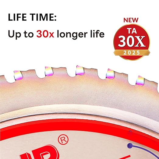 Dia 8"(200mm) 54-Tooth Arbor 1" Metal Cutting Circular Saw Blade, for Steel and Stainless Steel,The Cutting Head uses a Special Anti-Heat Sticking Coating,FMB 8 inch 54-Tooth 1" -TA