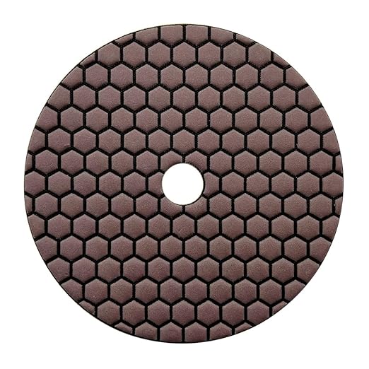 7" High Performance Dry Stone/Concrete Polishing Pads, 1.5mm Segment Height, Honeycomb Style, 100 Grit