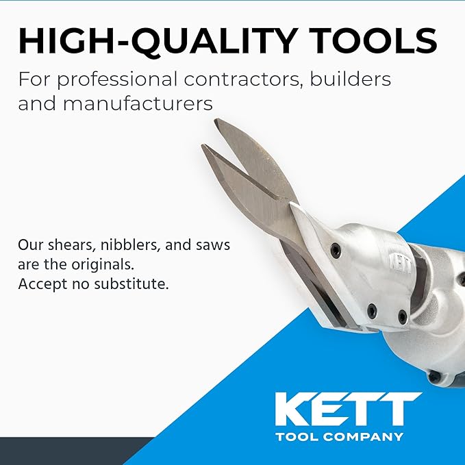 Kett KD-480 Electric Shears, 2500 RPM, A-2 Steel Blades, Rabbit Ear Blades, Electric Cutter, Metal Cutting, Carpet Cutter, 5 lb, Cutting Tool for Vinyl, Woven Woods, Leather, Rubber, Cardboard, etc.