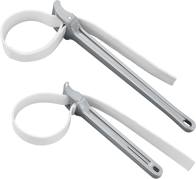 MAXPOWER Strap Wrench, 18" & 12" Adjustable Strap Wrenches Set, Nylon Strap Pipe Wrench for Replacing Oil Filter, Water Filter, PVC Junction, 2-Piece