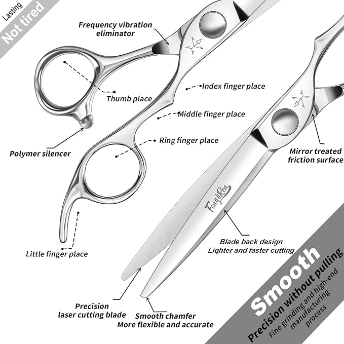 High-end Professional Extremely Very Sharp Barber Hair Cutting Scissors Hairdresser Shears For Hair 6.1 Inch Haircut Scissor Made Of Dynamic Stainless Steel For Hairdressing Salon Home Use