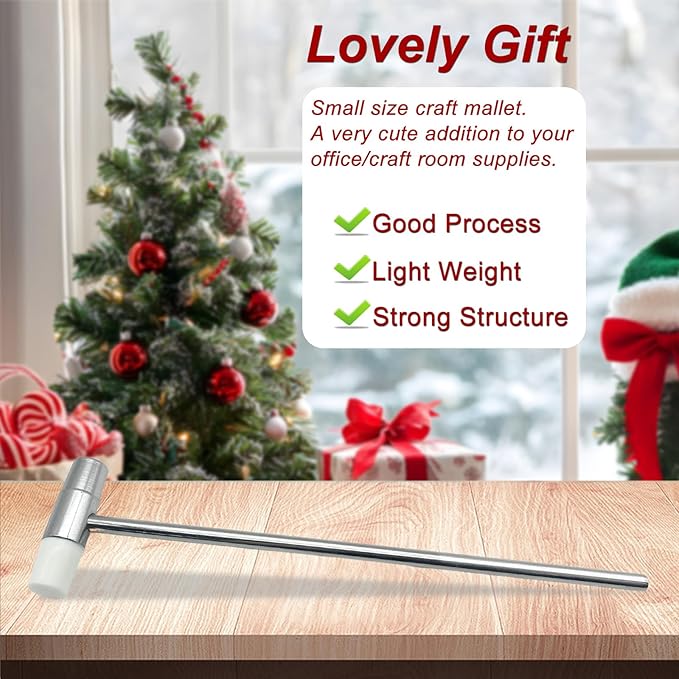 Lightweight Small Hammer, Plastic Head and Metal Head, Compact Craft Hammer for Small Projects, Jewelry, Watch, Tuning, Woodworking, DIY, Leather, 3 Pcs