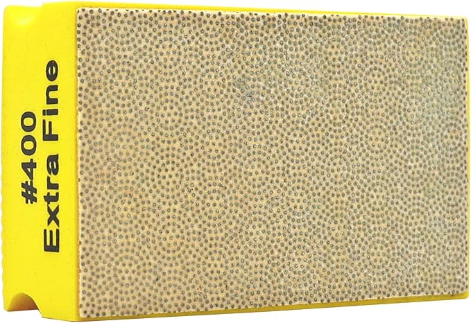 HIGHDRIL Diamond Hand Polishing Pad - Grit 400 Diamond Electroplated Hand Sanding Pads Polishing Blocks for Granite, Marble, Glass, Concrete