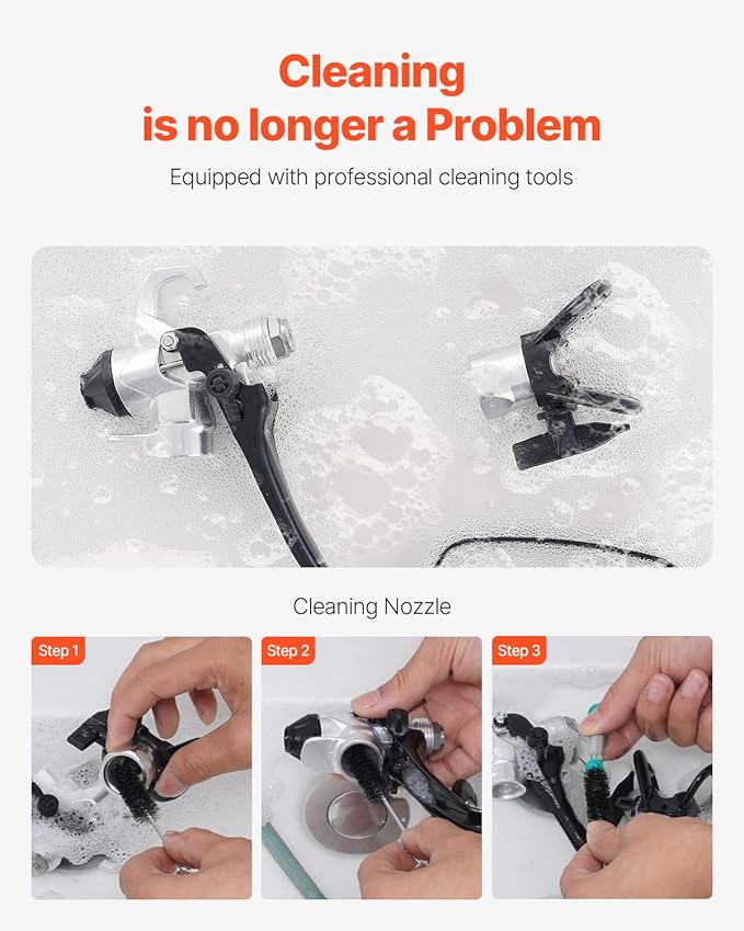 VEVOR 950W Stand Airless Paint Sprayer, 3000PSI High Efficiency Electric Airless Sprayer, Handheld Paint Sprayers for Home Interior and Exterior Furniture and Fences, Fine and Even Painting Effect