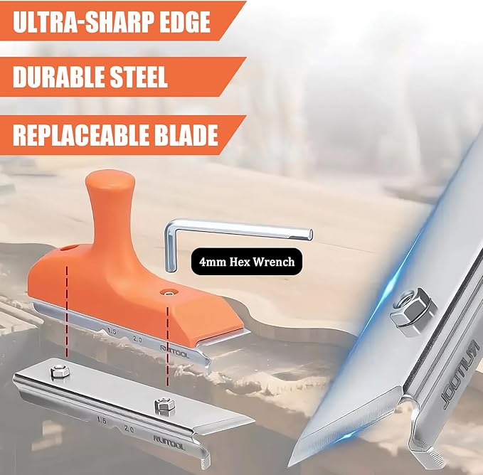RUITOOL Edge Banding Trimmer with Sharp Stainless Steel Blades and Ergonomic Grip, Suitable for Veneer, PVC, and ABS on Straight, Curved, and Chamfered Edges