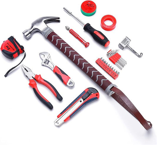 Hammer Tool Box, 28 Piece Hammer Tool Set Made of Real Metal for DIY and Car Repair, Gifts for Men