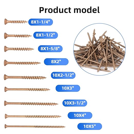 Deck Screws #10 x 3-1/2?쇺? T25 Star Torx Drive Flat Head Wood Screws, Brown, 5lb