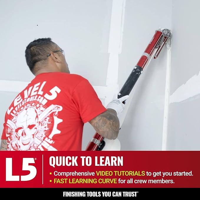 LEVEL5 Automatic Drywall Taper | Fast Taping of Flats & Butt Joints | Quick-Clean Head | Precision Machined Aluminum & Stainless | Sheetrock Gyprock Wallboard | 4-760