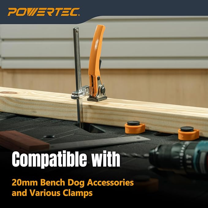 POWERTEC Portable Folding Worktable ??Heavy-Duty Workbench with 33.5" x 24" Surface, 1650 lbs Load Capacity ??Compact, Foldable Table for Woodworking, DIY, Garage & Jobsite Use (UT1014)