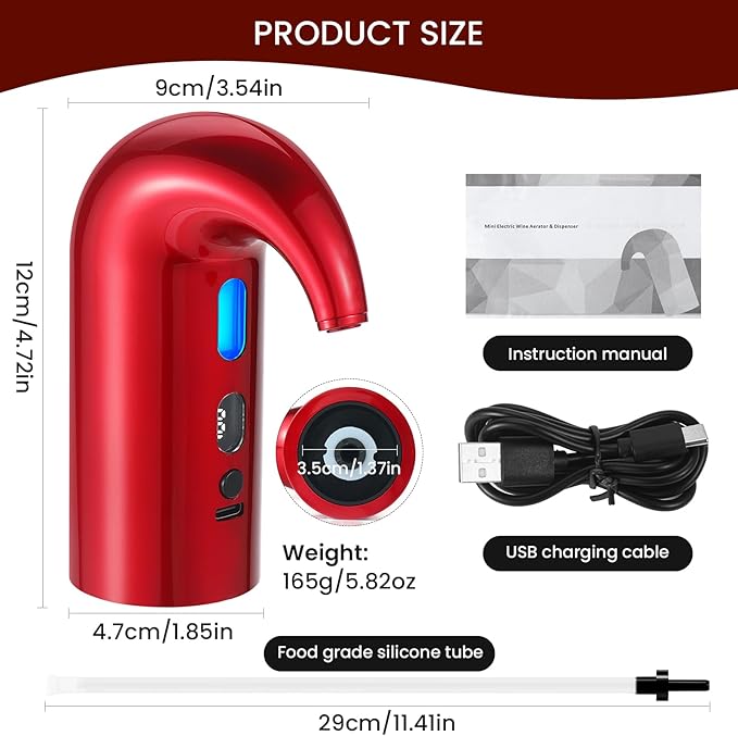 3-in-1 Electric Wine Aerator, Decanter & Dispenser Set ??USB Rechargeable Automatic Wine Pourer, Ideal Gift for Wine Lovers