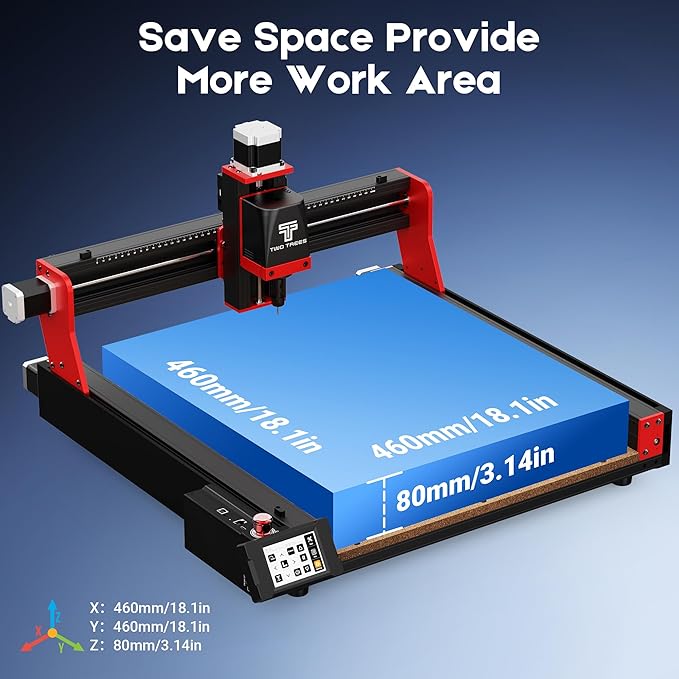 Twotrees TTC450 Pro CNC Router Machine with NEMA 57 Closed-Loop Stepper Motor 3.5" Touch Screen ,Upgraded 3 Axis Engraver Machine, Engraving Milling Machine for Wood Acrylic Aluminum Carving Cutting