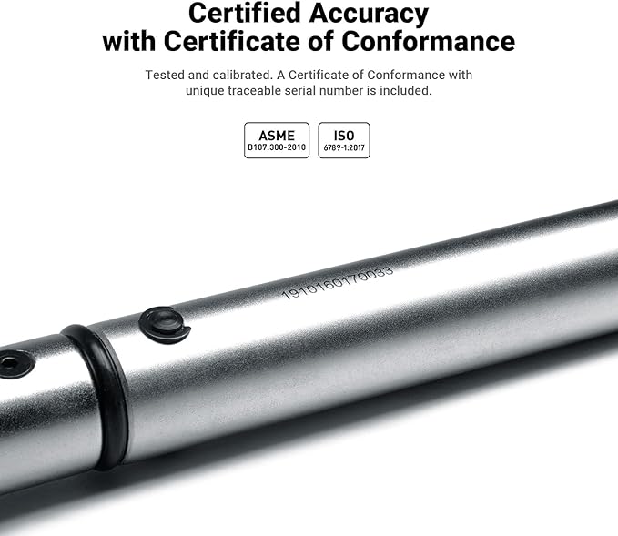Capri Tools 31202 30-150 Foot Pound Industrial Torque Wrench, 1/2" Drive, Matte Chrome