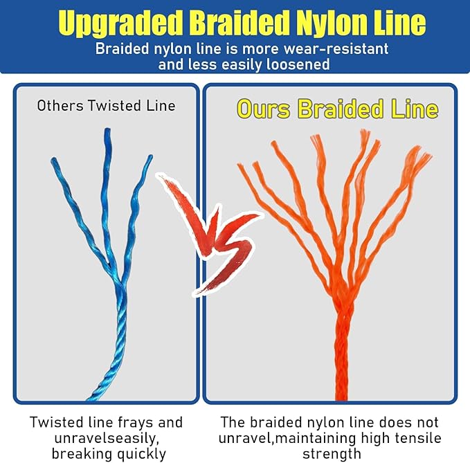 LURKA Mason Line String,#18 540 Feet 8 Braided Construction Nylon Line with Spool Fluorescent Orange String Line for Precision Work, DIY, and Gardening Projects (Fluorescent Orange)