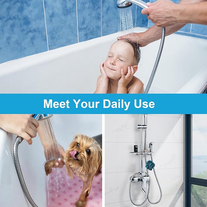 59" Shower Hose, Extra Long 304 Stainless Steel Handheld Shower Head Hose Extension/Replacement, Flexible & Durable, G1/2 Universal Insert & Nut