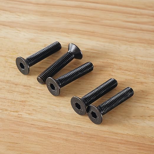 M8-1.25 x 80mm 10PCS Flat Head Hex Socket Cap Screws, Countersunk Bolts, 10.9 Grade Alloy Steel, Black Oxide Finish, Metric Allen Drive, Fully Threaded