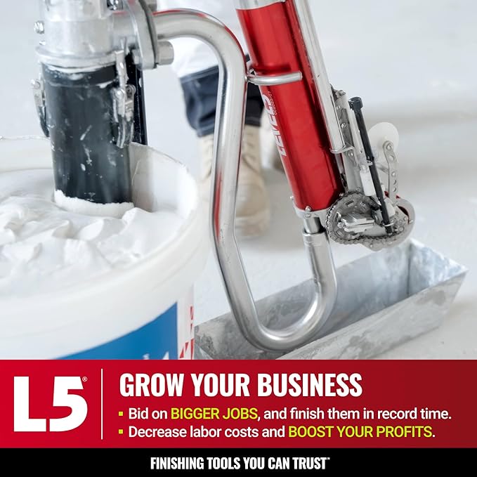 LEVEL5 Automatic Drywall Taper | Fast Taping of Flats & Butt Joints | Quick-Clean Head | Precision Machined Aluminum & Stainless | Sheetrock Gyprock Wallboard | 4-760