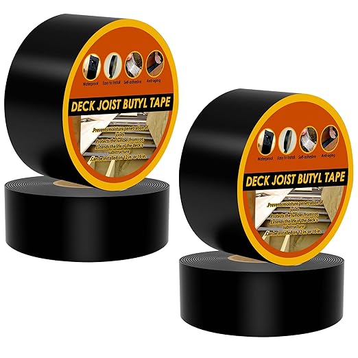 Joist Tape for Decking 4 Inch x 50 Feet 4 Pack, Weatherproof Butyl Sealant Deck Joist Tape竊똏rotects The Top of The Joist, Beam, and Wood