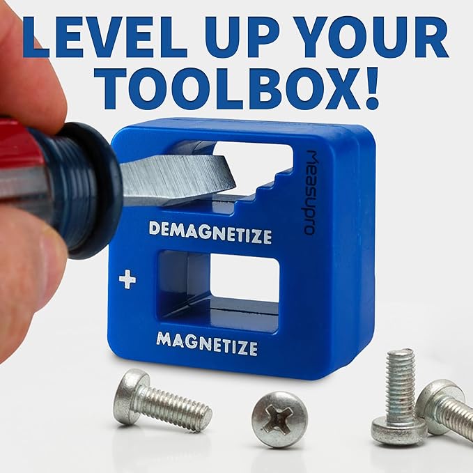 Demagnetizer and Magnetizer for Screwdrivers Tips, Bits, and Small Tools, Large or Big Screws, Drills, Drill Bits, Sockets, Nuts, Bolts, Nails and Precision Construction, Blue - 3 Pack